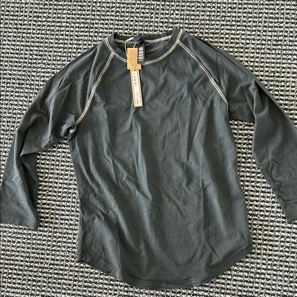 NWT SKIMS New Vintage 3/4 Long Sleeve Washed Onyx T Shirt Size Large - Picture 1 of 3